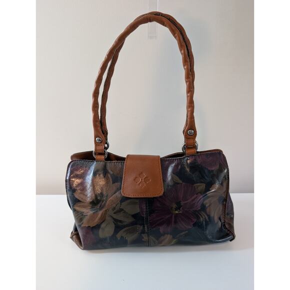 PATRICIA NASH RIENZO MULTI-COLOR LEATHER SATCHEL PURSE - Picture 1 of 13